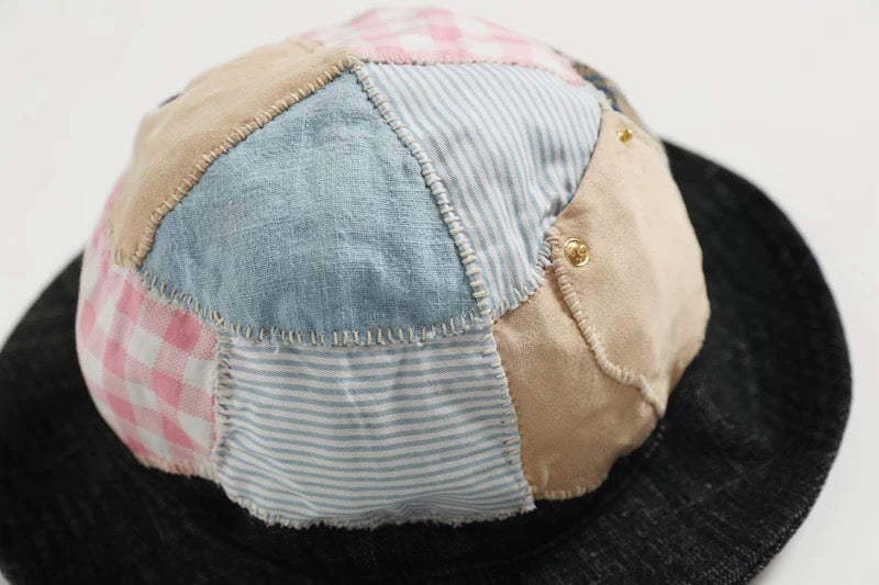 Skull Patchwork Sashiko Bucket Hat