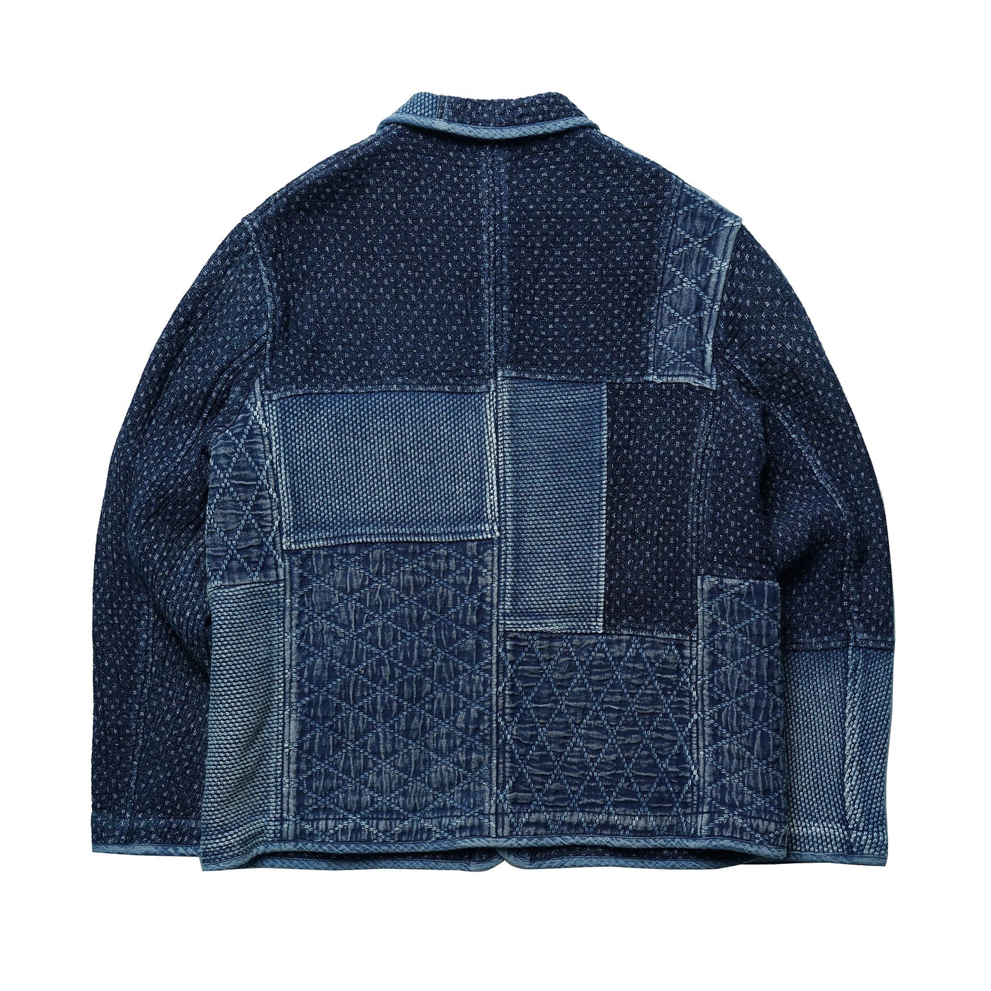 Indigo Dye Heavyweight Patchwork French Coat (5th Anniversary)