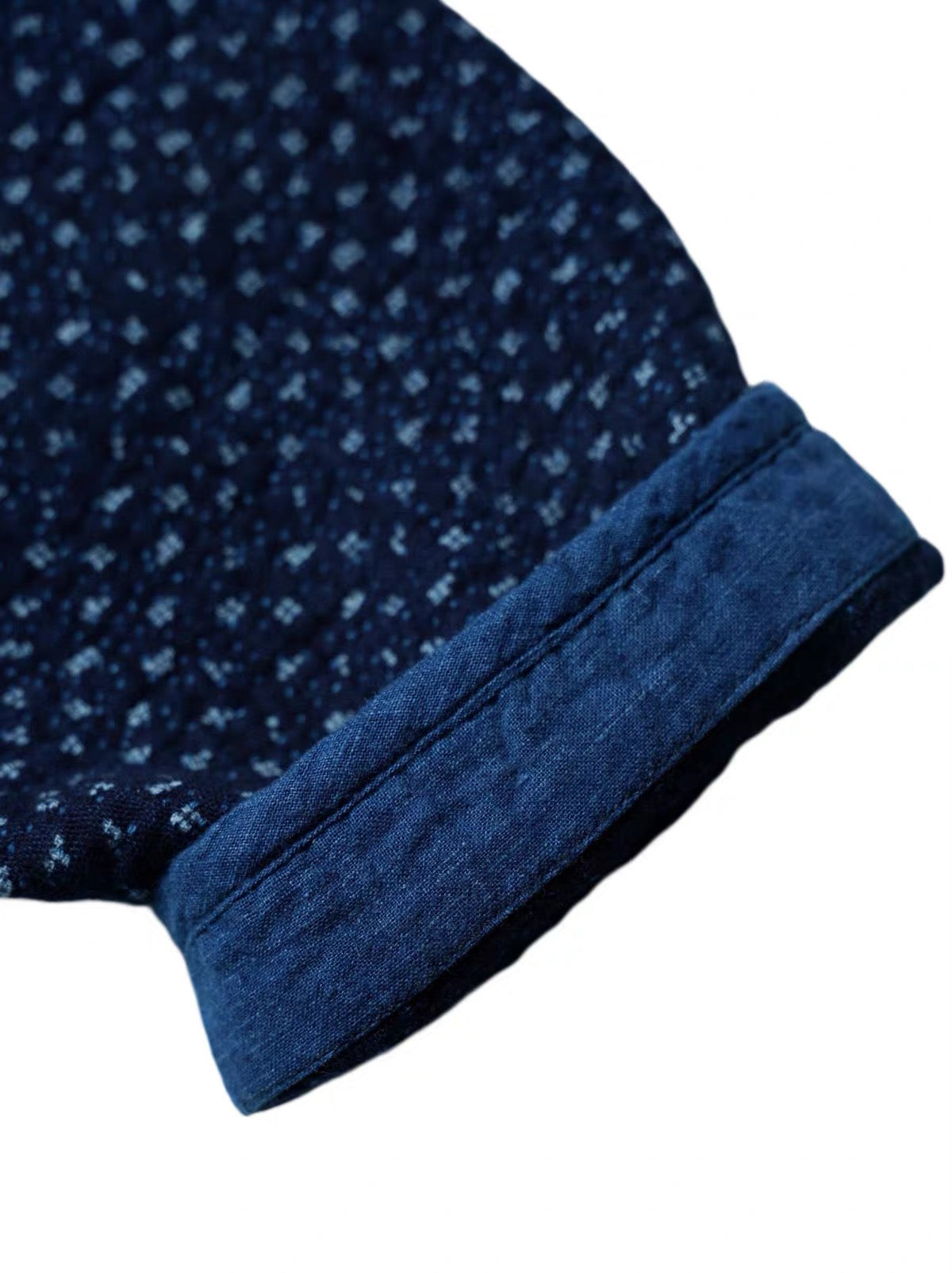Indigo Dye Discharge Sashiko Pullover