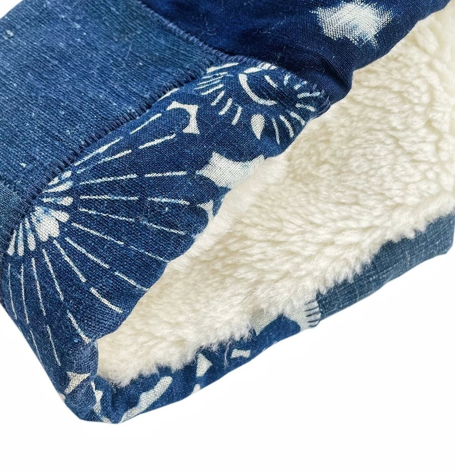 Indigo Dye Kofu Patchwork Shepra Wrap