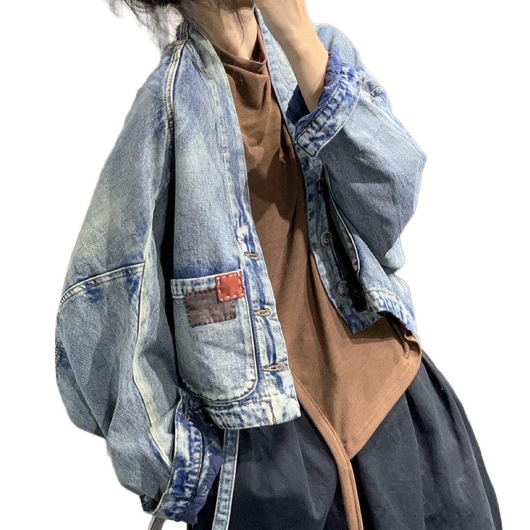 Denim Patchwork Noragi Jacket