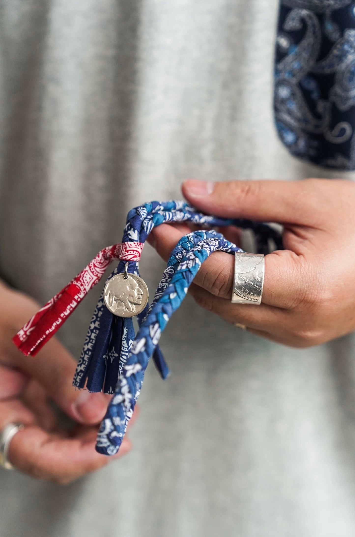 Bandana Paisley Coin Necklace