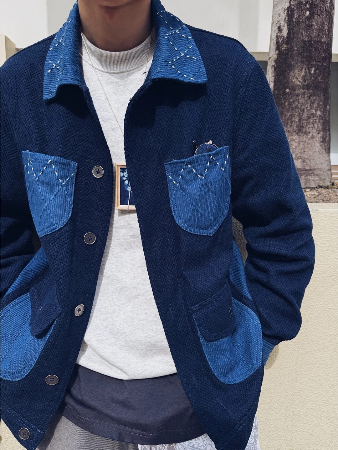 Indigo Dye Kendo Sashiko Heavyweight Coat