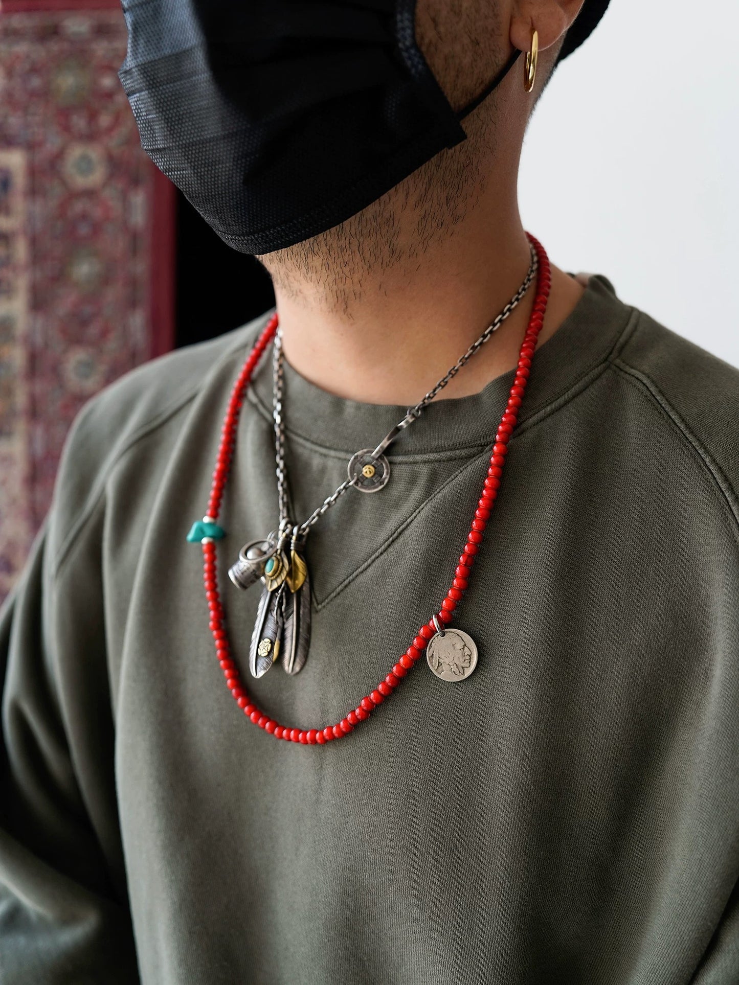Red Glass Bead Necklace