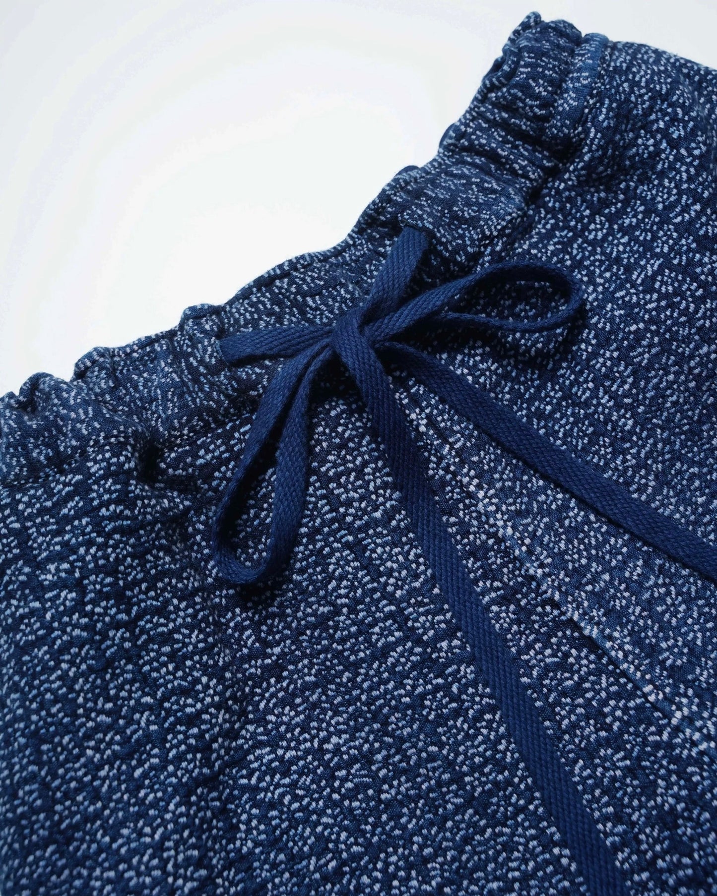 Indigo Dye Sashiko Sakura E-Waist Shorts