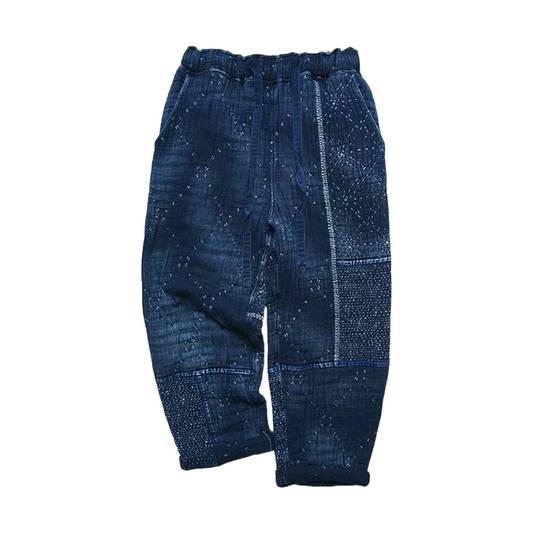 Indigo Dye Sashiko Starry Night Pants