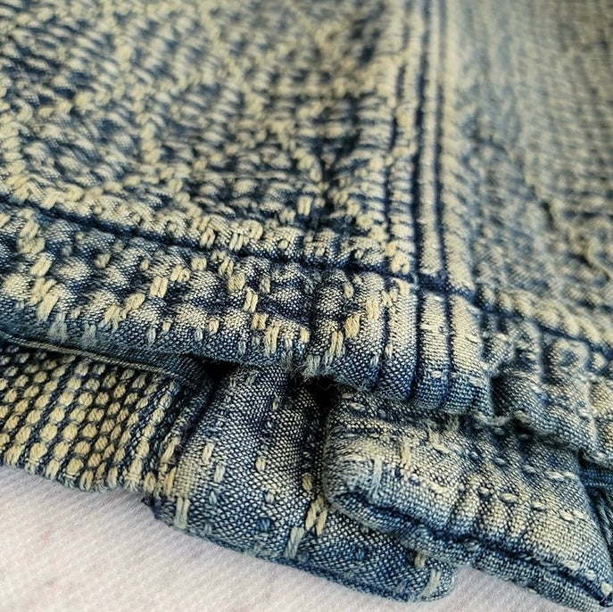 Indigo Dye Retro Sashiko Noragi Jacket