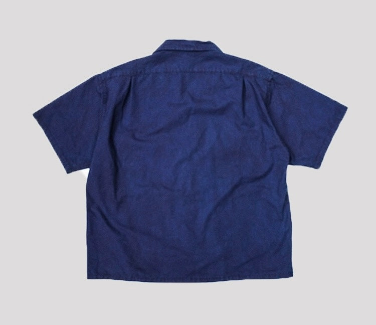 Indigo Dye Worker Aloha Shirt