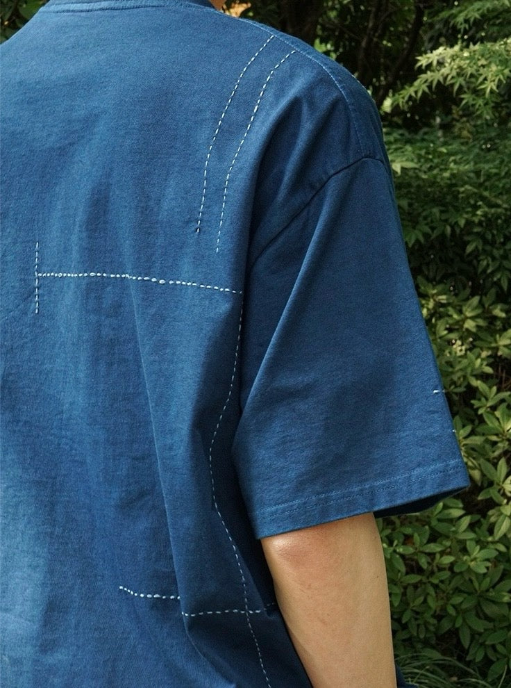 Indigo Dye Sashiko T-Shirt