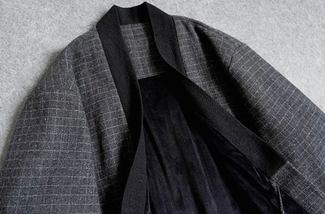 Checked Herringbone Noragi Coat