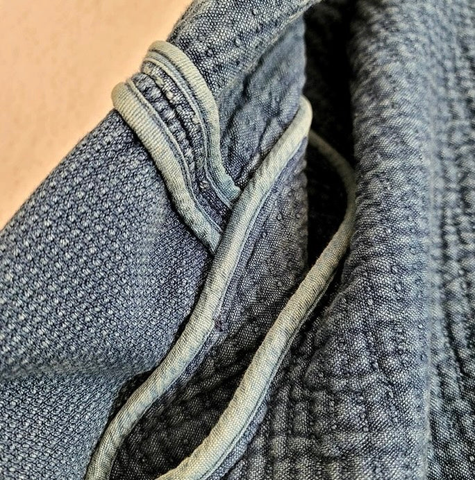 Indigo Dye Retro Sashiko Noragi Jacket