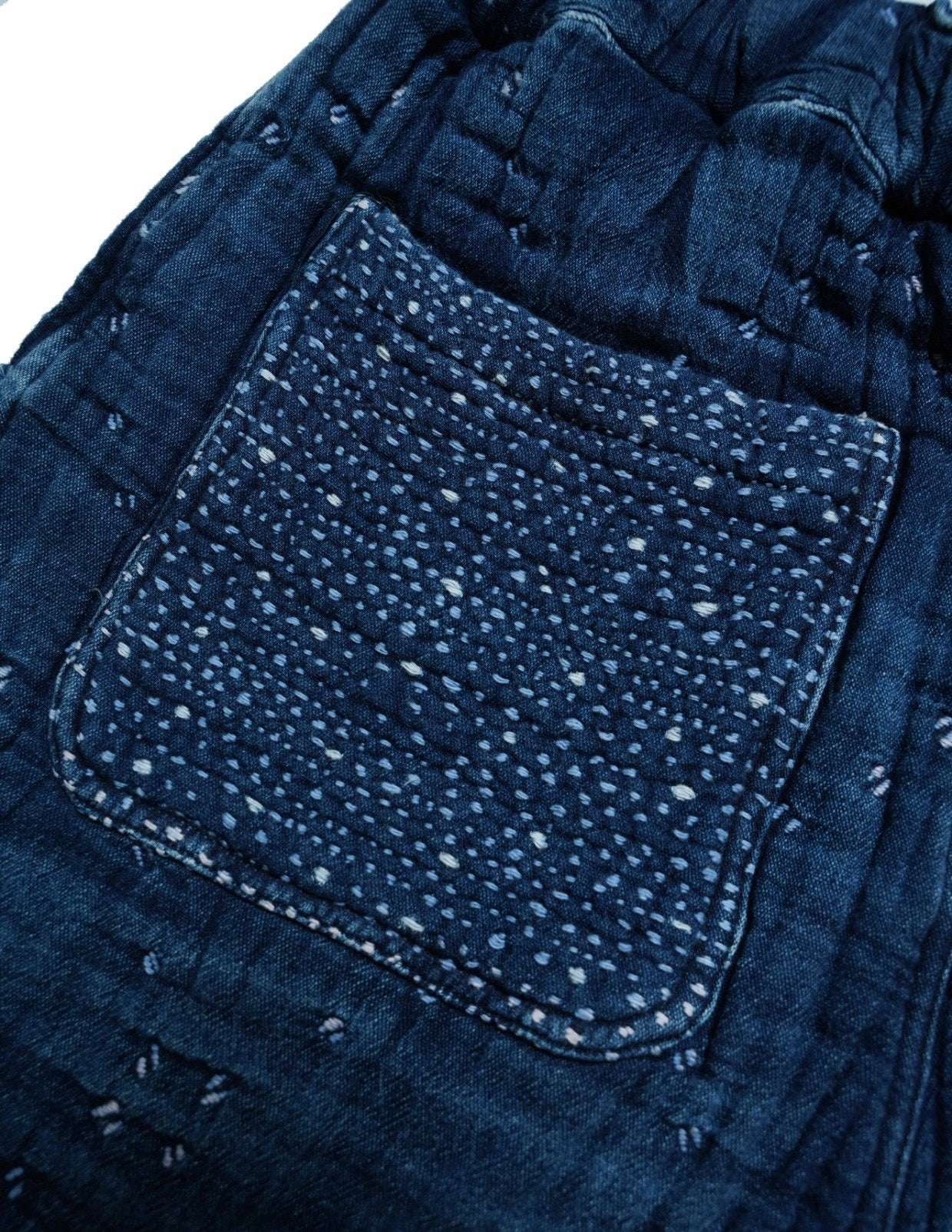 Indigo Dye Sashiko Starry Night Shorts