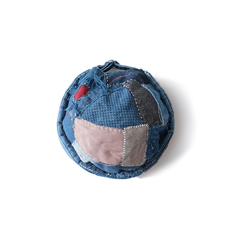 Indigo Dye Patchwork Sashiko Melon Hat