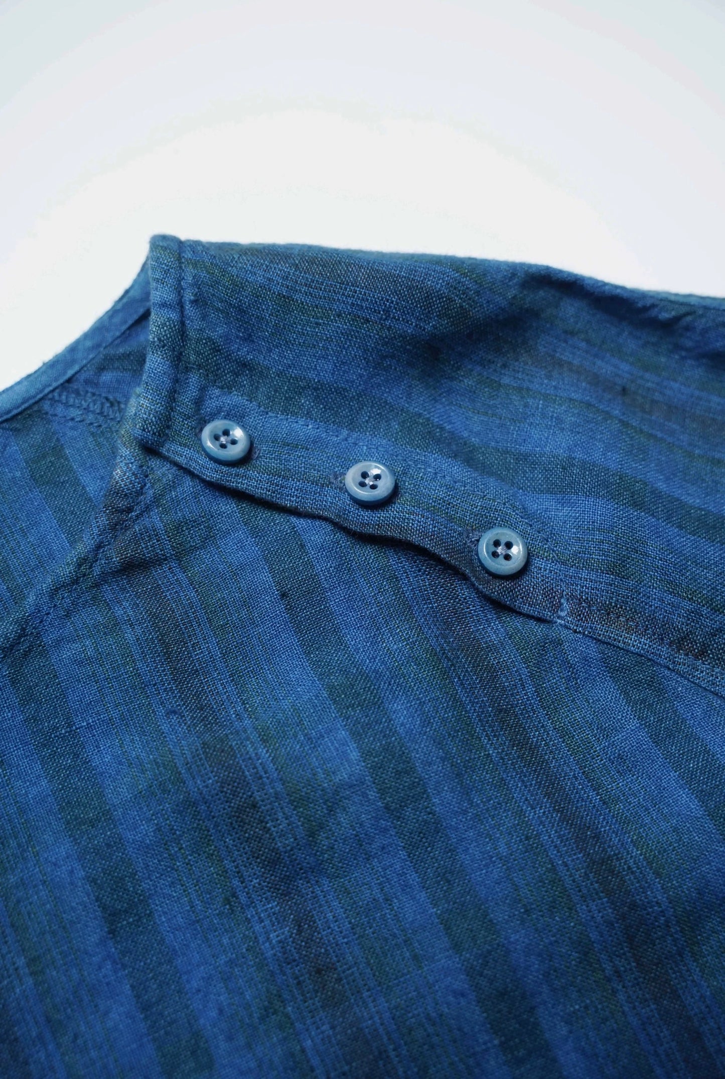 Indigo Dye Checked T-Shirt