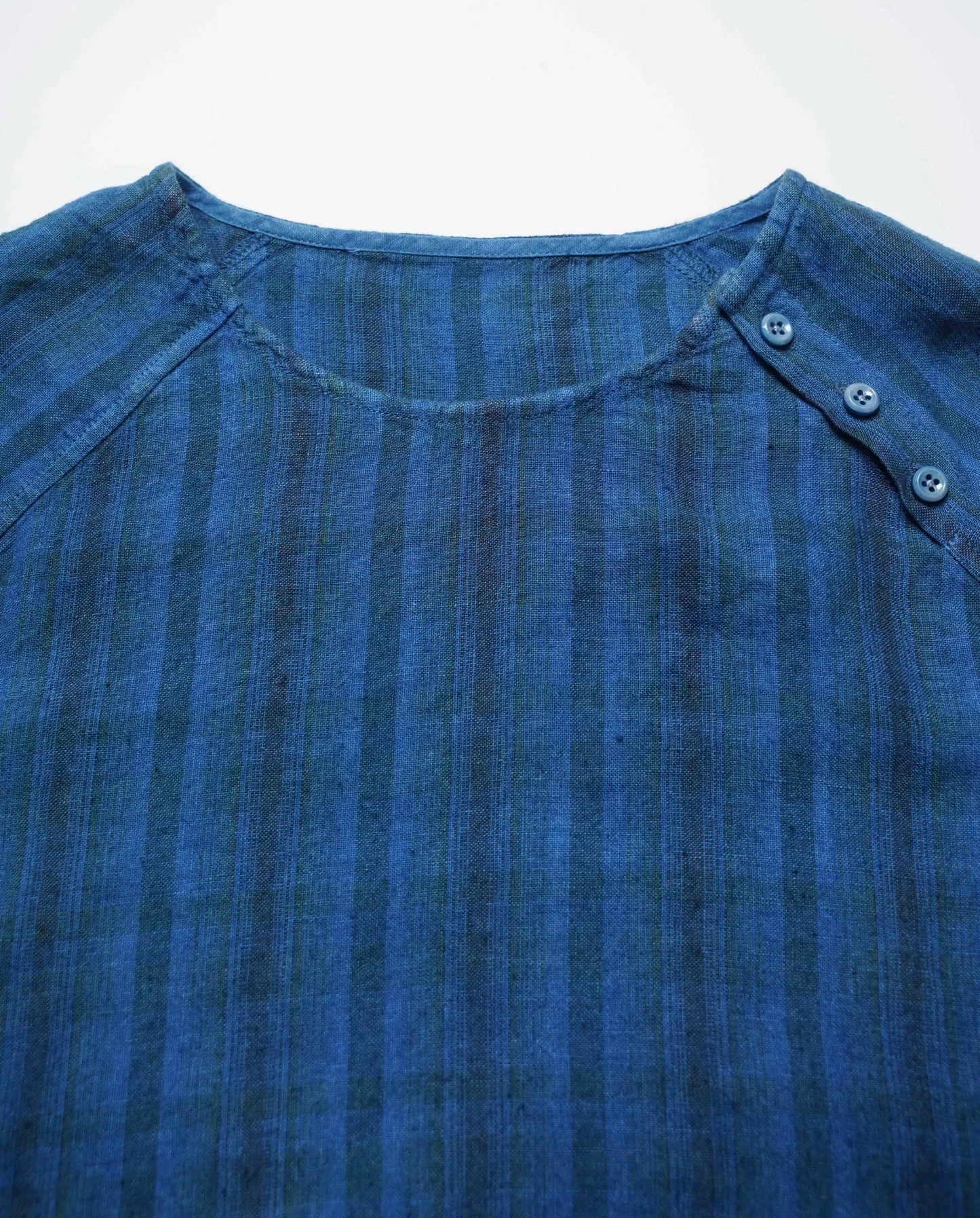 Indigo Dye Checked T-Shirt