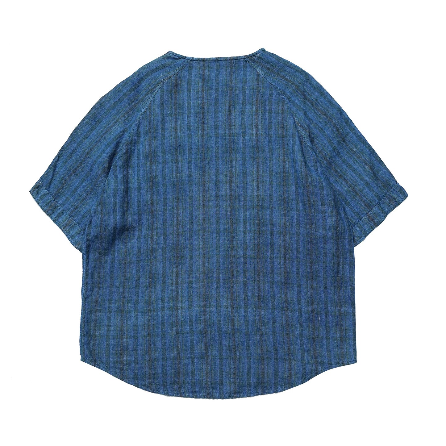 Indigo Dye Checked T-Shirt