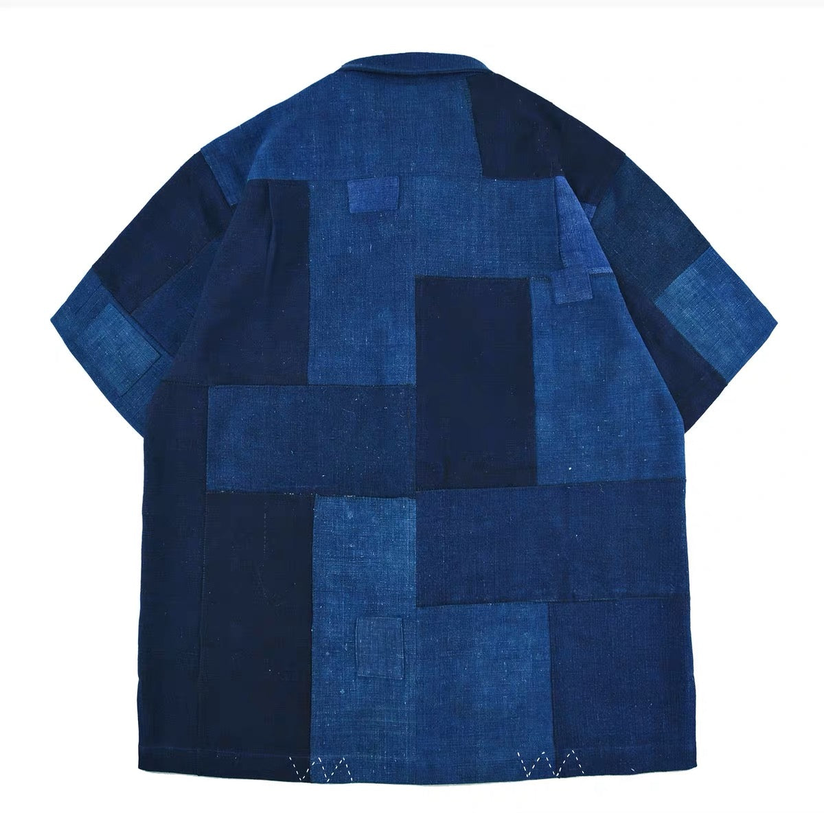 Indigo Dye Boro Patchwork Shirt